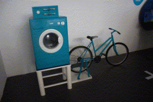 Washing machine operated by bicicle